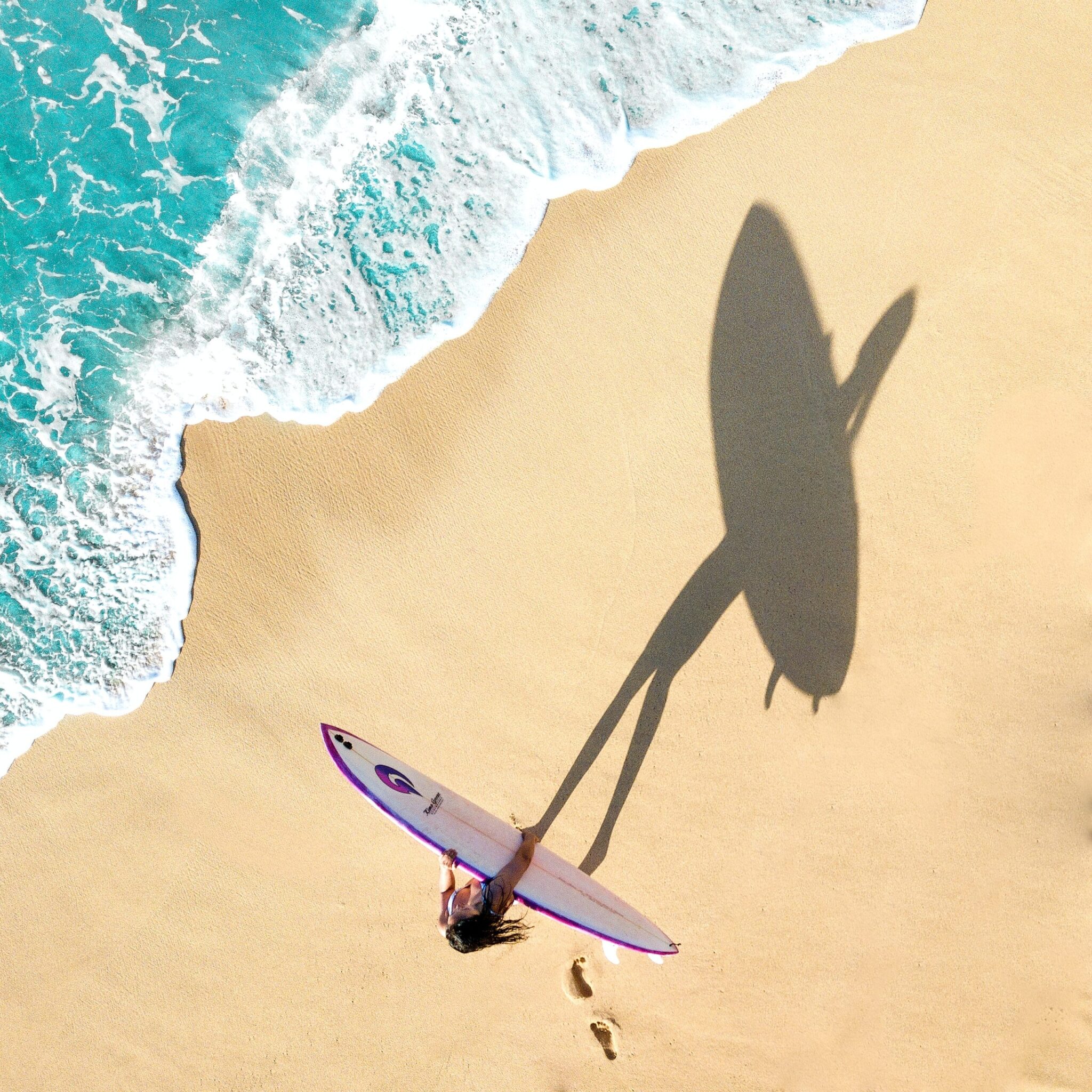 a beach with a knife